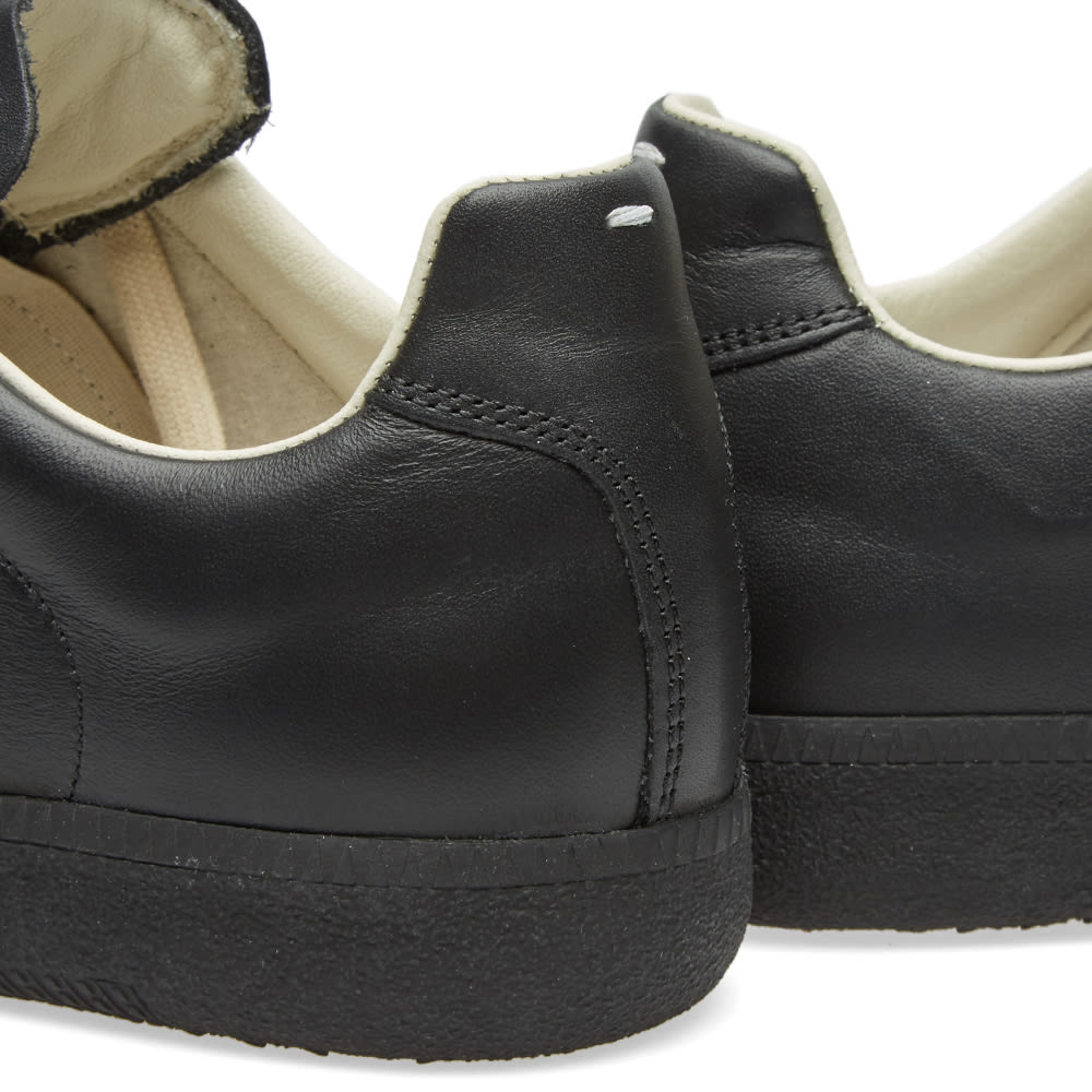 Maison Margiela Women's Black Leather Sneakers — rear collar detail