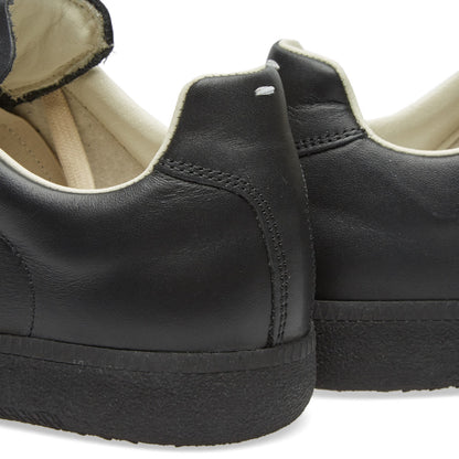 Maison Margiela Women's Black Leather Sneakers — rear collar detail
