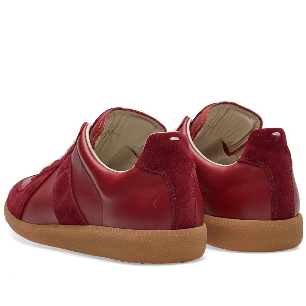 Maison Margiela Women's Rouge Leather & Suede Sneakers — rear three quarter pair