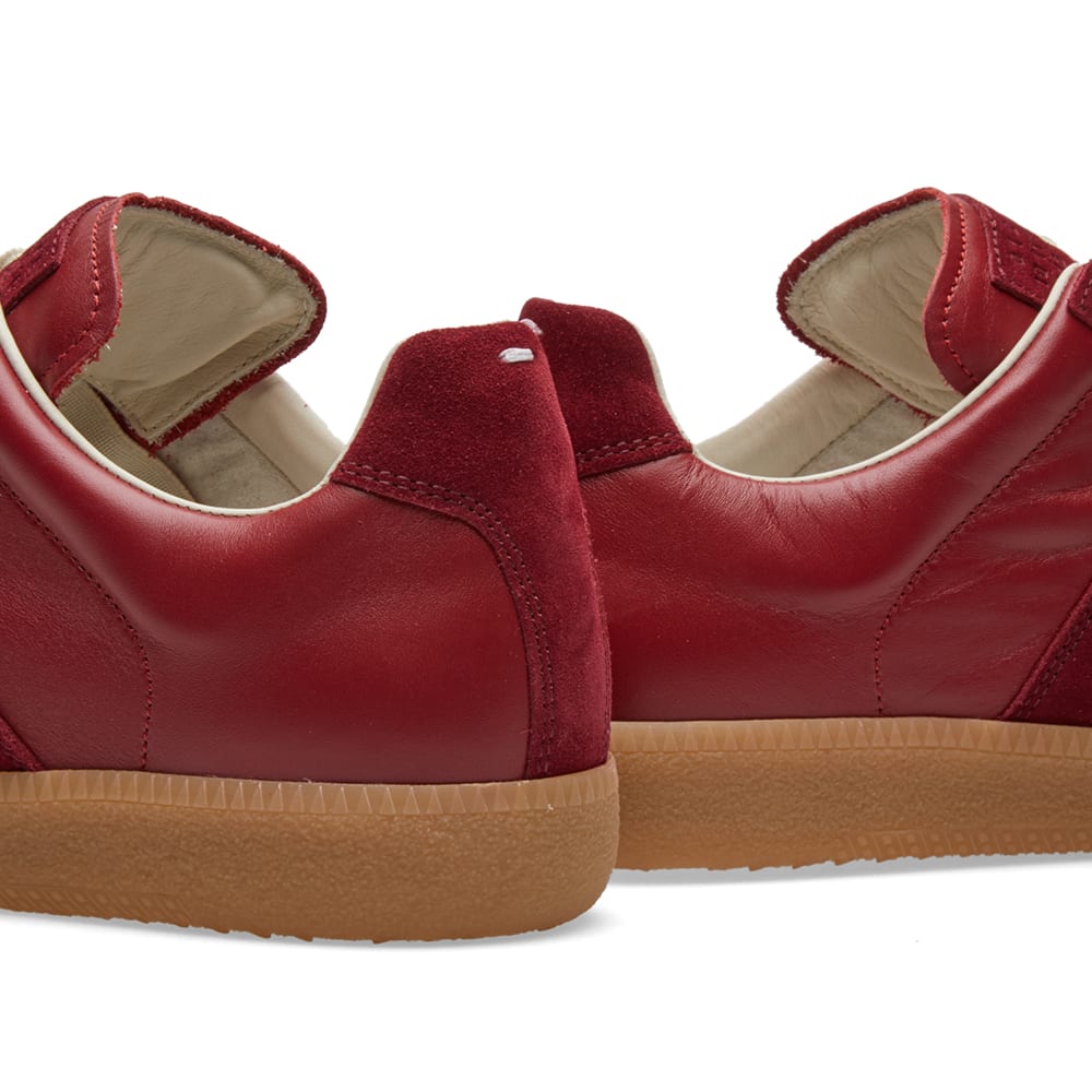 Maison Margiela Women's Rouge Leather & Suede Sneakers — rear collar detail