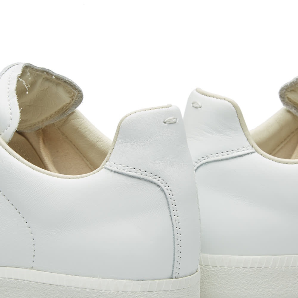 Maison Margiela Women's White Leather Sneakers — rear collar detail