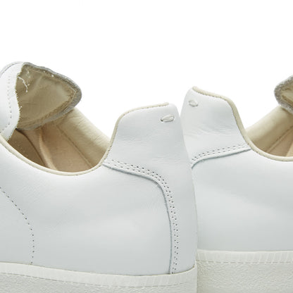 Maison Margiela Women's White Leather Sneakers — rear collar detail