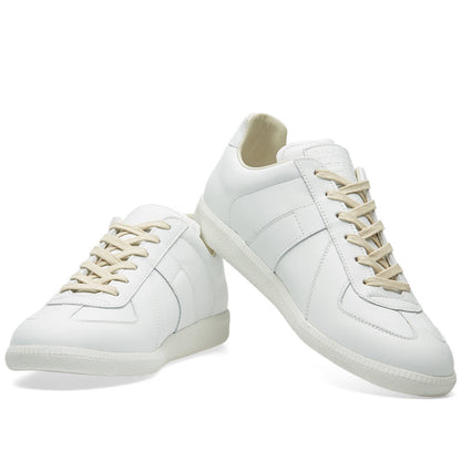 Maison Margiela Women's White Leather Sneakers — alternate front pair