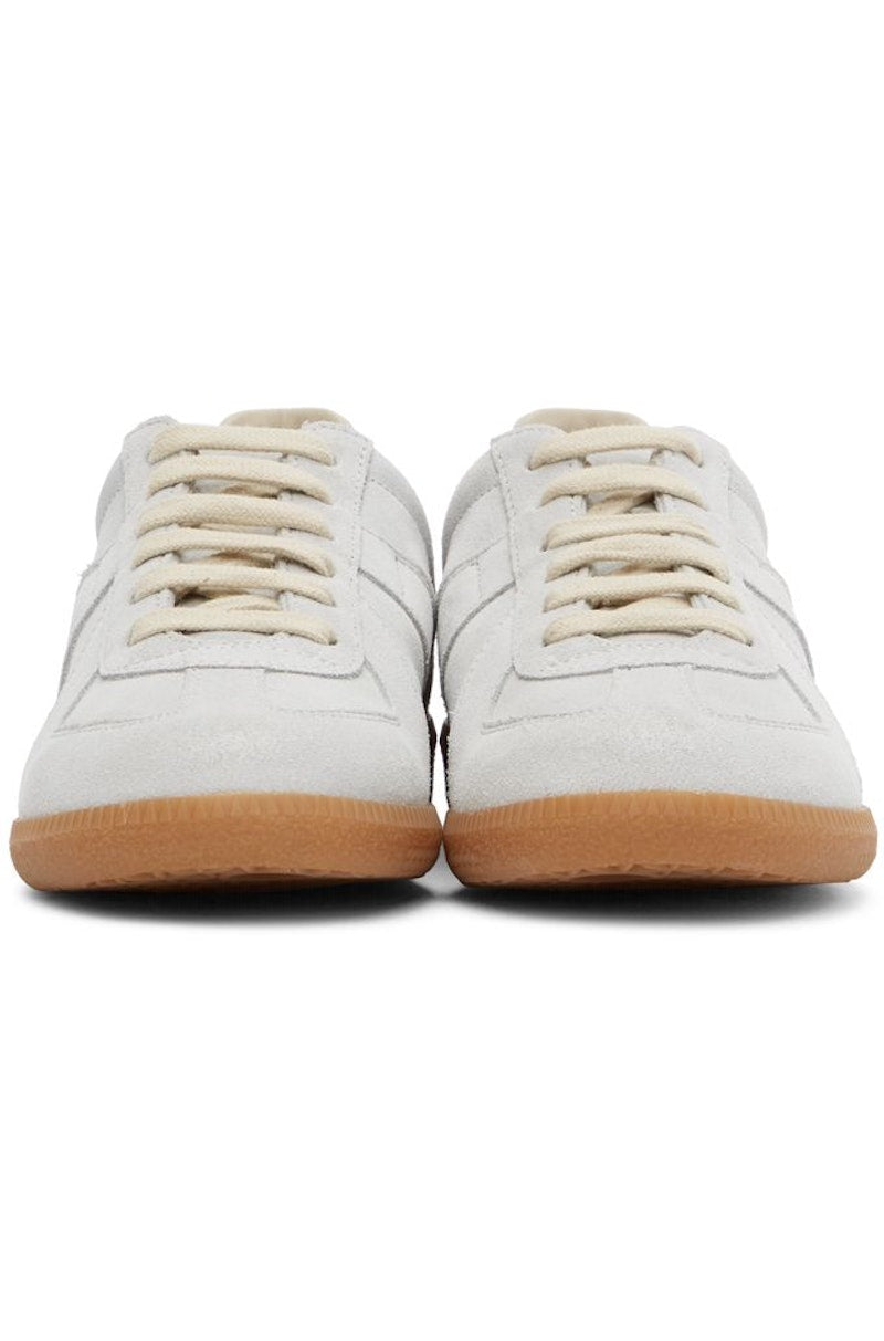 Maison Margiela Women's White Suede Sneakers — front pair