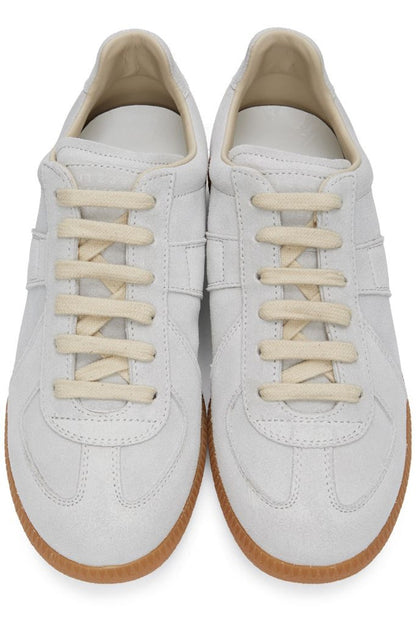 Maison Margiela Women's White Suede Sneakers — top pair
