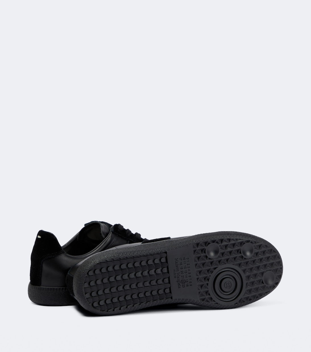 Maison Margiela Women's Black Leather & Suede Sneakers – Black Interior — outsole