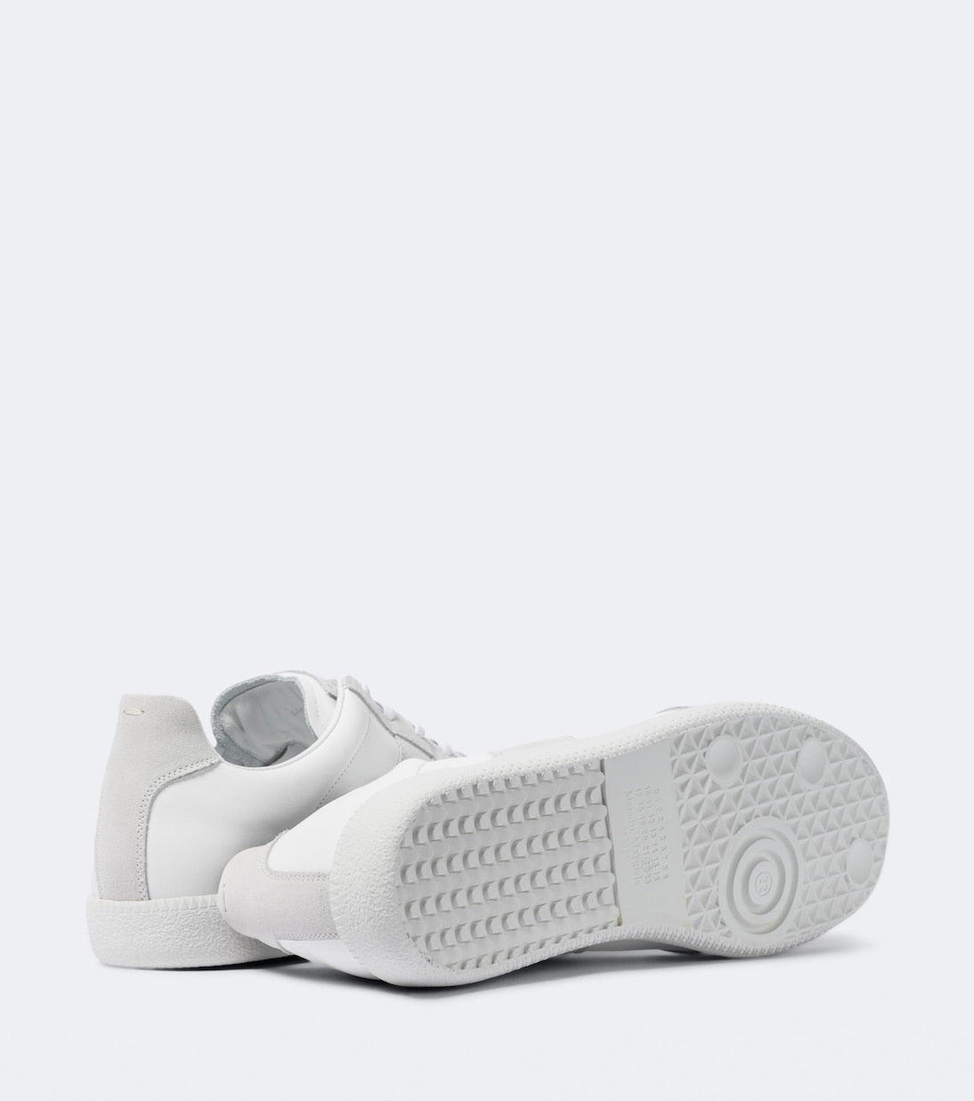 Maison Margiela Women's White Leather & Suede Sneakers — outsole