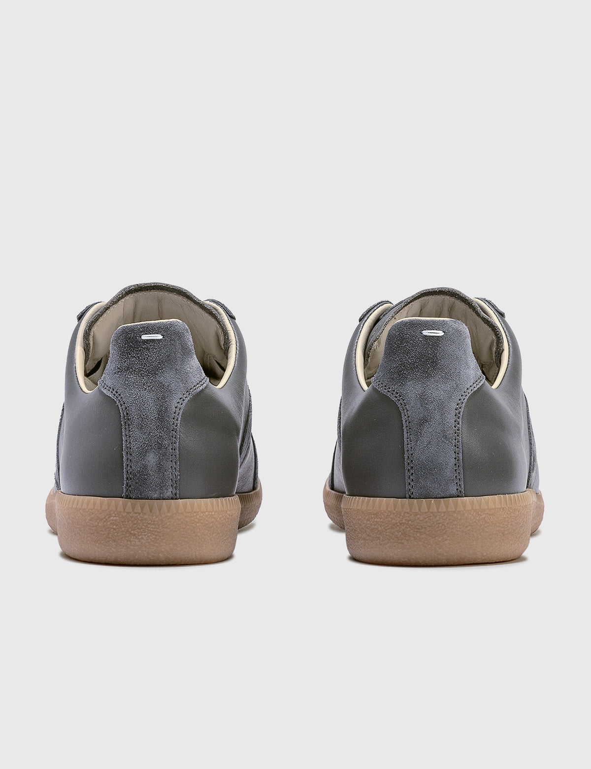 Maison Margiela Women's Grey Leather & Suede Sneakers — rear pair