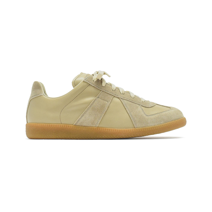 Maison Margiela Women's Apricot Leather & Suede Sneakers — side view on white background
