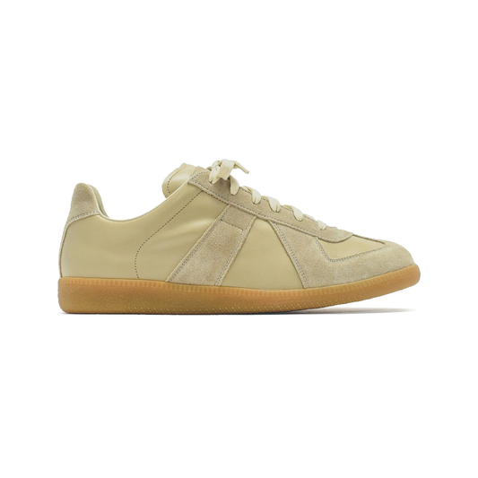 Maison Margiela Women's Apricot Leather & Suede Sneakers — side view on white background