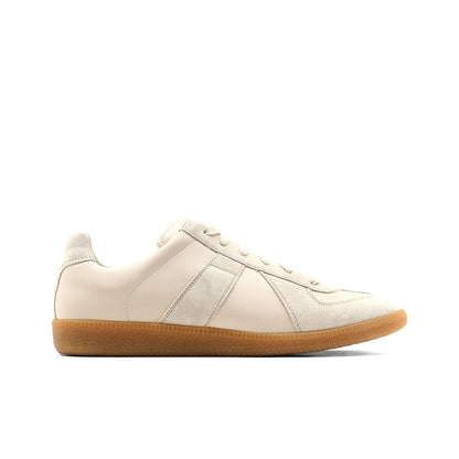Maison Margiela Women's Beige Leather & Suede Sneakers — reverse side