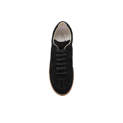 Maison Margiela Women's Black Suede Sneakers — elevated front top and lining