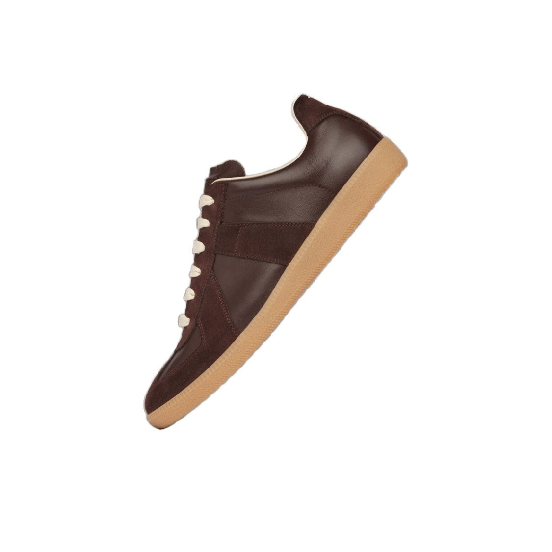Maison Margiela Women's Brown Leather & Suede Sneakers — diagonal side