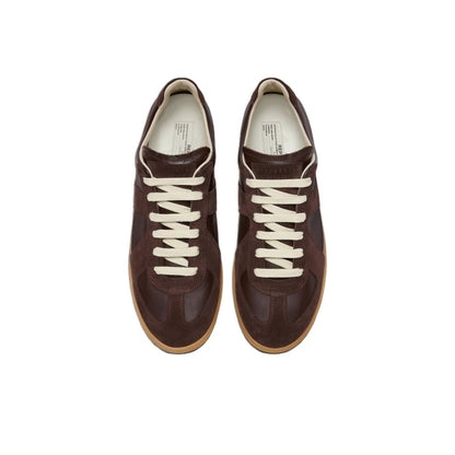 Maison Margiela Women's Brown Leather & Suede Sneakers — top pair